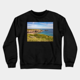 Bench with a view on the Welsh coast Crewneck Sweatshirt